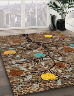 Abstract Bakers Brown Modern Rug in Family Room, abs4219