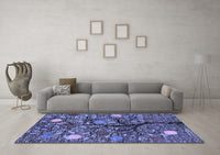 Machine Washable Abstract Blue Modern Rug, wshabs4219blu