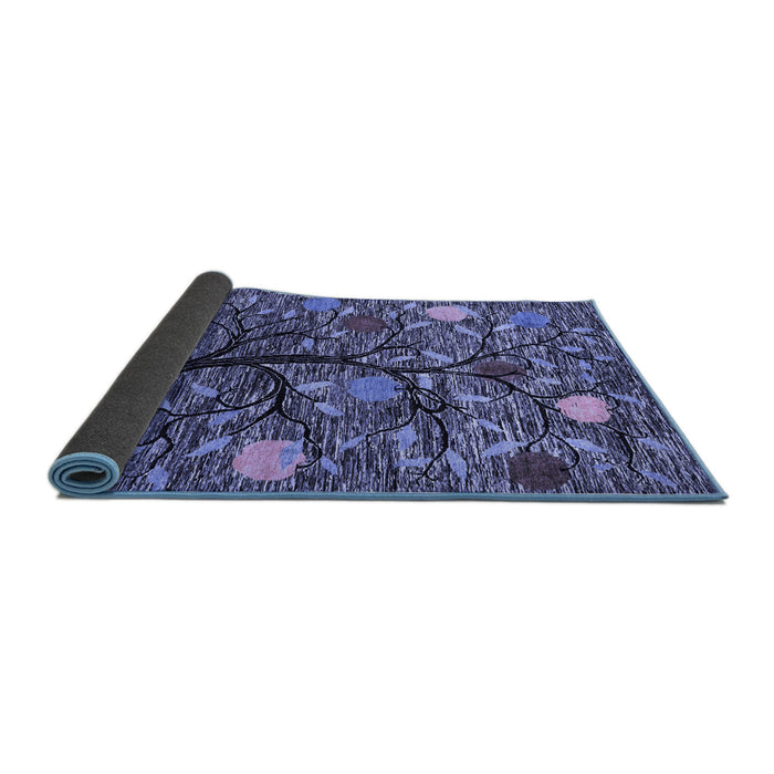 Sideview of Abstract Blue Modern Rug, abs4219blu