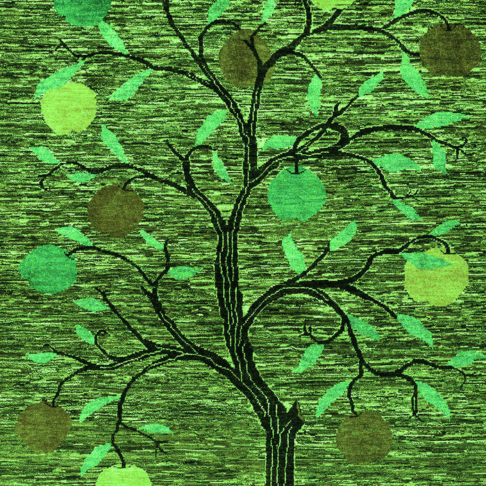 Machine Washable Abstract Green Modern Area Rugs, wshabs4219grn