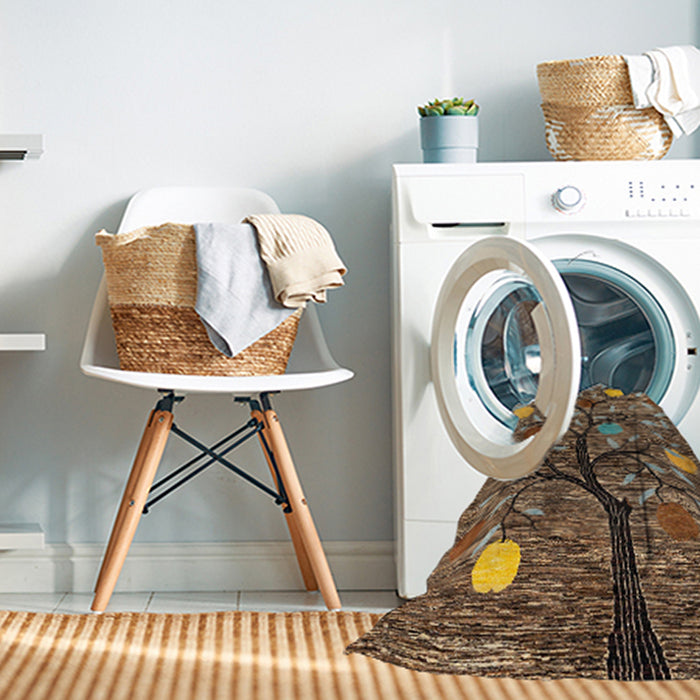 Machine Washable Abstract Bakers Brown Rug in a Washing Machine, wshabs4219