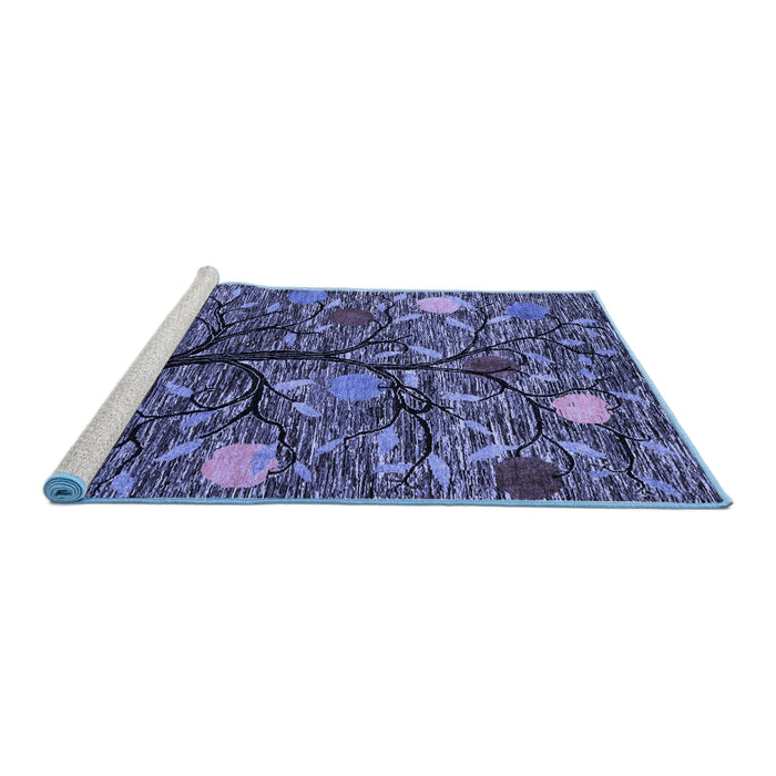 Sideview of Machine Washable Abstract Blue Modern Rug, wshabs4219blu