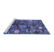 Sideview of Machine Washable Abstract Blue Modern Rug, wshabs4219blu