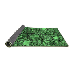 Sideview of Abstract Emerald Green Modern Rug, abs4219emgrn