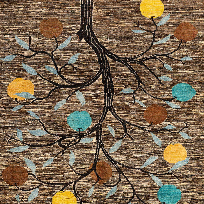 Machine Washable Abstract Bakers Brown Rug, wshabs4219