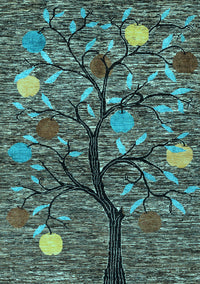 Abstract Light Blue Modern Rug, abs4219lblu