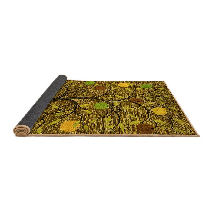 Sideview of Abstract Yellow Modern Rug, abs4219yw