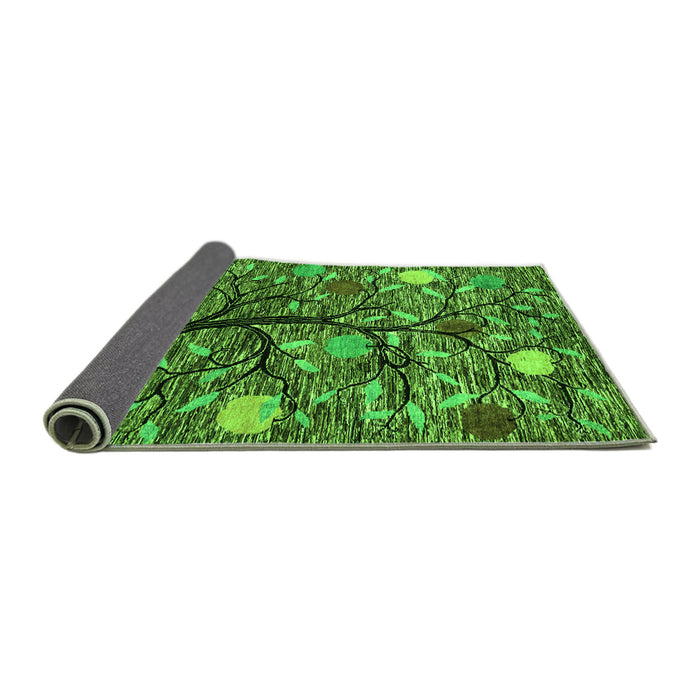 Sideview of Abstract Green Modern Rug, abs4219grn