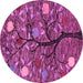 Round Abstract Pink Modern Rug, abs4219pnk