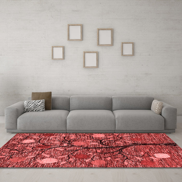 Modern Red Washable Rugs