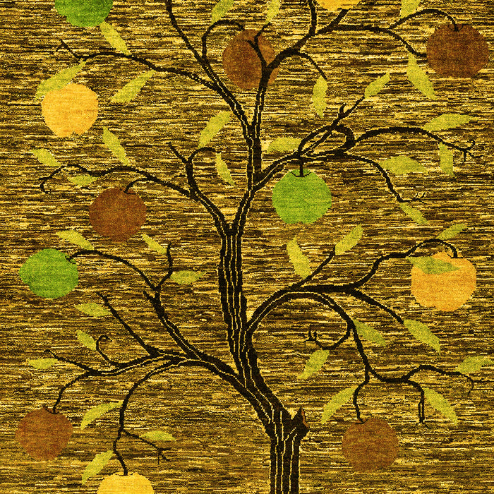 Machine Washable Abstract Yellow Modern Rug, wshabs4219yw