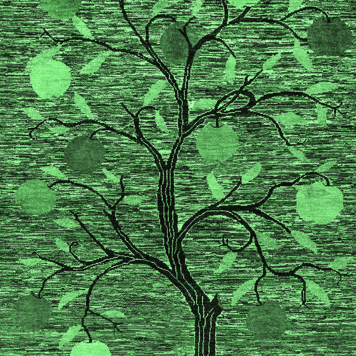 Machine Washable Abstract Emerald Green Modern Area Rugs, wshabs4219emgrn