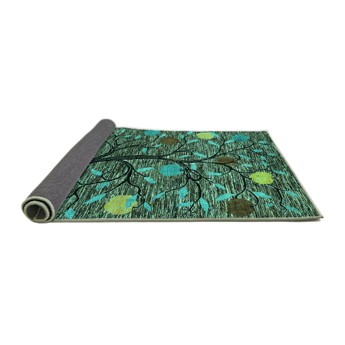 Sideview of Abstract Turquoise Modern Rug, abs4219turq