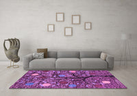 Machine Washable Abstract Purple Modern Rug, wshabs4219pur