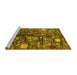 Sideview of Machine Washable Abstract Yellow Modern Rug, wshabs4219yw