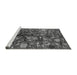 Sideview of Machine Washable Abstract Gray Modern Rug, wshabs4219gry