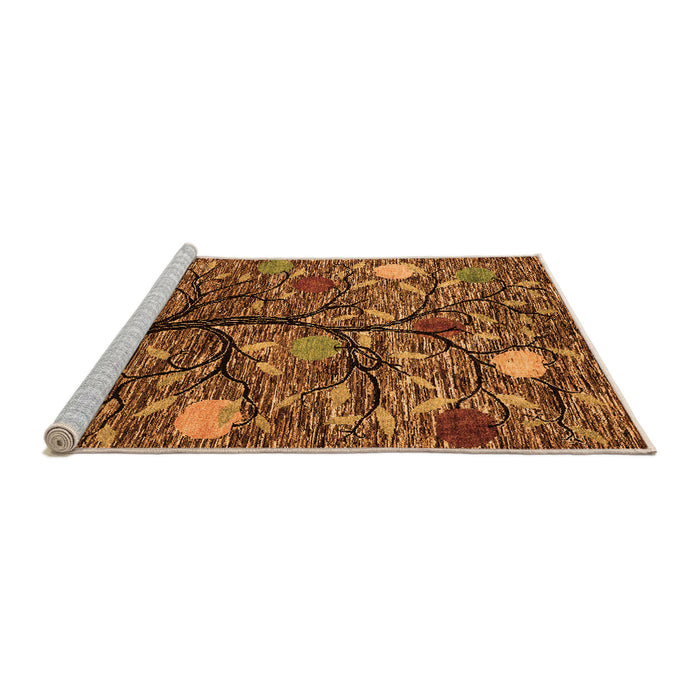 Sideview of Machine Washable Abstract Orange Modern Area Rugs, wshabs4219org