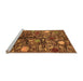 Sideview of Machine Washable Abstract Orange Modern Area Rugs, wshabs4219org