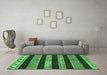 Machine Washable Abstract Emerald Green Modern Area Rugs in a Living Room,, wshabs421emgrn