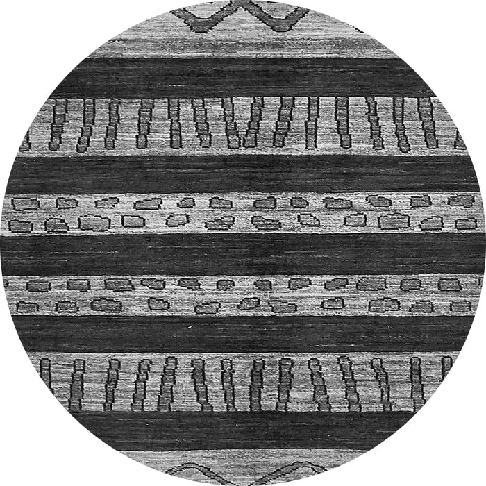 Round Machine Washable Abstract Gray Modern Rug, wshabs421gry