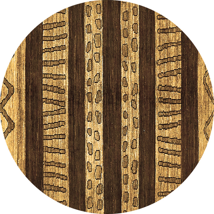 Round Machine Washable Abstract Brown Modern Rug, wshabs421brn