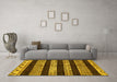 Machine Washable Abstract Yellow Modern Rug in a Living Room, wshabs421yw