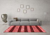 Machine Washable Abstract Red Modern Rug, wshabs421red