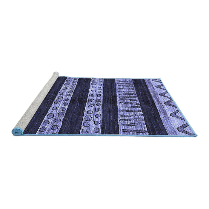 Sideview of Machine Washable Abstract Blue Modern Rug, wshabs421blu