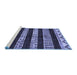 Sideview of Machine Washable Abstract Blue Modern Rug, wshabs421blu