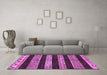 Machine Washable Abstract Purple Modern Area Rugs in a Living Room, wshabs421pur