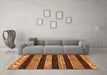 Machine Washable Abstract Orange Modern Area Rugs in a Living Room, wshabs421org