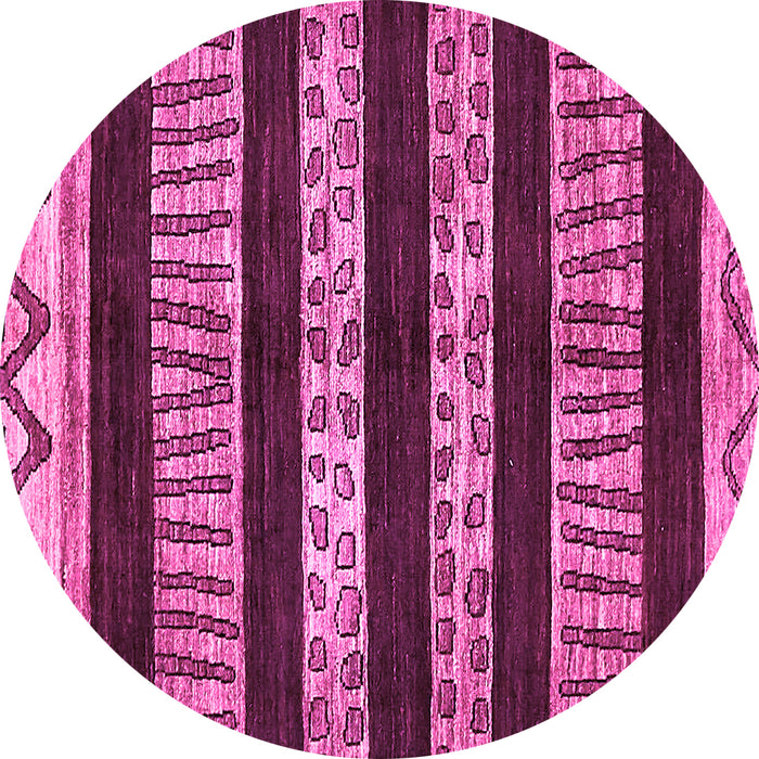 Round Abstract Pink Modern Rug, abs421pnk