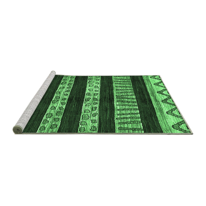 Sideview of Machine Washable Abstract Emerald Green Modern Area Rugs, wshabs421emgrn