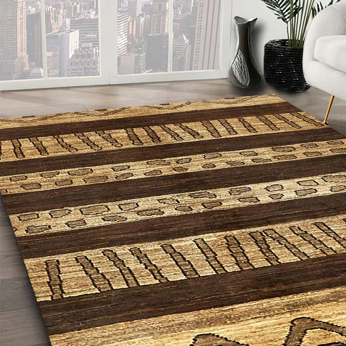 Abstract Red Modern Rug in Family Room, abs421