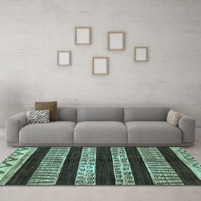 Machine Washable Abstract Light Blue Modern Rug in a Living Room, wshabs421lblu