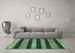 Machine Washable Abstract Turquoise Modern Area Rugs in a Living Room,, wshabs421turq