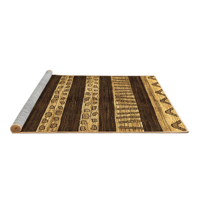 Sideview of Machine Washable Abstract Brown Modern Rug, wshabs421brn
