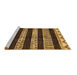 Sideview of Machine Washable Abstract Brown Modern Rug, wshabs421brn