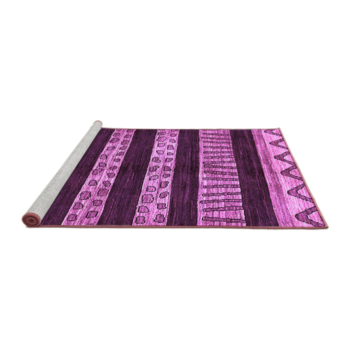 Sideview of Machine Washable Abstract Purple Modern Area Rugs, wshabs421pur