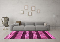 Machine Washable Abstract Pink Modern Rug, wshabs421pnk