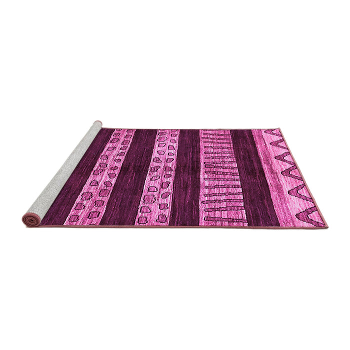 Sideview of Machine Washable Abstract Pink Modern Rug, wshabs421pnk