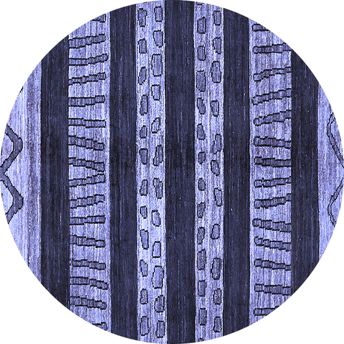 Round Machine Washable Abstract Blue Modern Rug, wshabs421blu