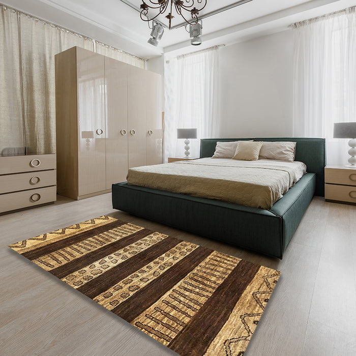 Machine Washable Abstract Night Red Rug in a Bedroom, wshabs421