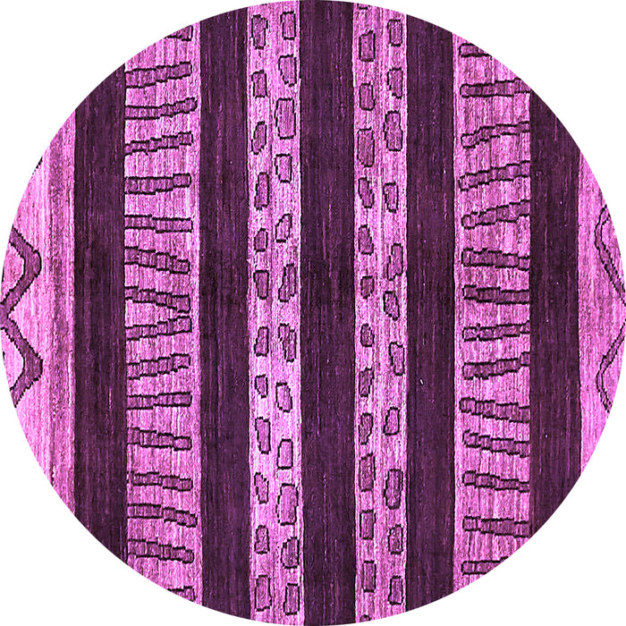Round Machine Washable Abstract Purple Modern Area Rugs, wshabs421pur