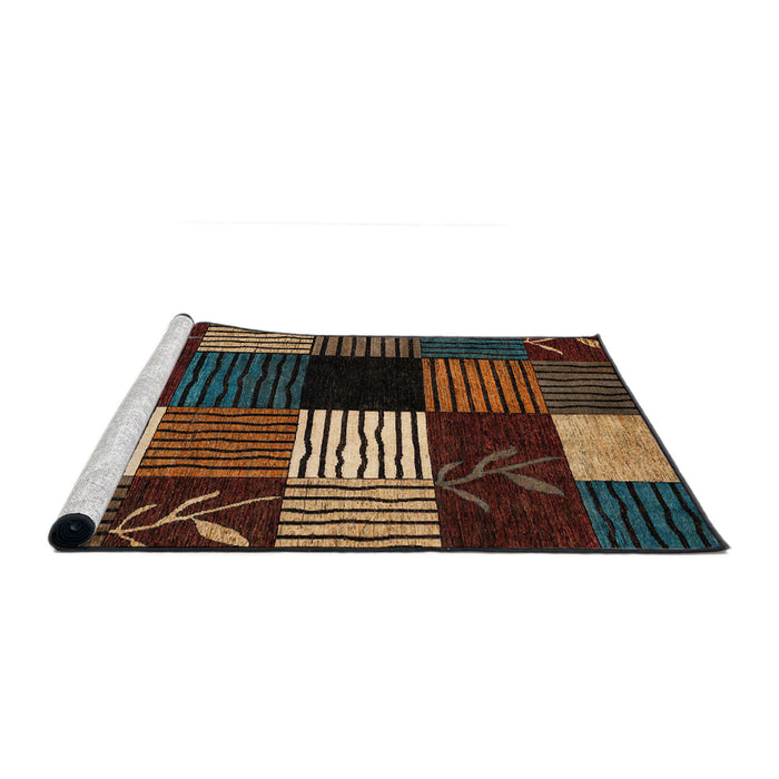 Sideview of Machine Washable Abstract Night Red Rug, wshabs4220