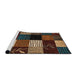 Sideview of Machine Washable Abstract Night Red Rug, wshabs4220