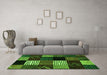 Machine Washable Abstract Green Modern Area Rugs in a Living Room,, wshabs4220grn