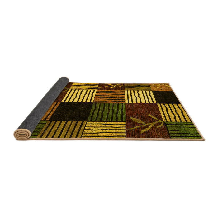 Sideview of Abstract Yellow Modern Rug, abs4220yw
