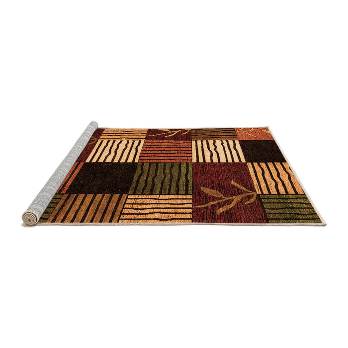 Sideview of Machine Washable Abstract Orange Modern Area Rugs, wshabs4220org