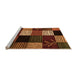 Sideview of Machine Washable Abstract Orange Modern Area Rugs, wshabs4220org